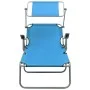Sun lounger with steel awning blue steel by vidaXL, Loungers - Ref: Foro24-310336, Price: 82,92 €, Discount: %