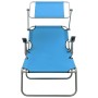 Tumbona con toldo de acero acero azul de vidaXL, Tumbonas - Ref: Foro24-310336, Precio: 88,20 €, Descuento: %