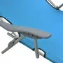 Sun lounger with steel awning blue steel by vidaXL, Loungers - Ref: Foro24-310336, Price: 82,92 €, Discount: %