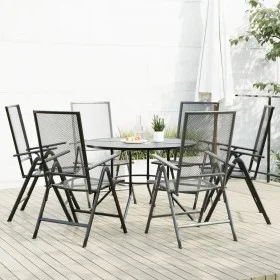 Set de sillas jardín reclinables 7 piezas acero antracita de , Conjuntos de jardín - Ref: Foro24-3283763, Precio: 444,36 €, D...