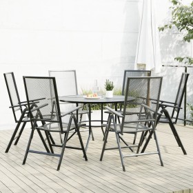 Set de sillas jardín reclinables 7 piezas acero antracita de , Conjuntos de jardín - Ref: Foro24-3283763, Precio: 465,81 €, D...