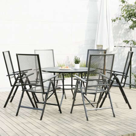 Set de sillas jardín reclinables 7 piezas acero antracita de , Conjuntos de jardín - Ref: Foro24-3283763, Precio: 465,81 €, D...