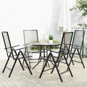 Set de sillas jardín reclinables 5 piezas acero antracita de , Conjuntos de jardín - Ref: Foro24-3283761, Precio: 294,19 €, D...