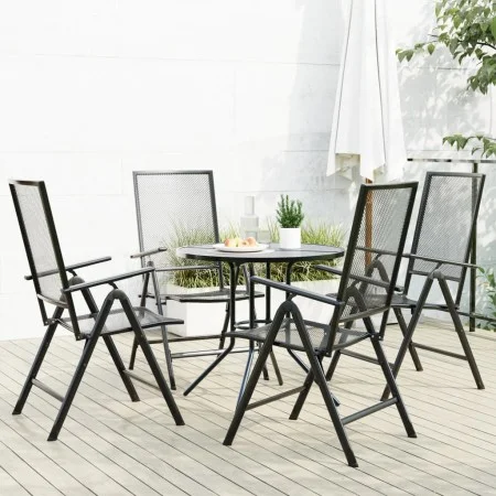Set de sillas jardín reclinables 5 piezas acero antracita de , Conjuntos de jardín - Ref: Foro24-3283761, Precio: 285,68 €, D...