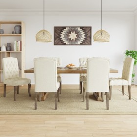 Sillas de comedor 6 unidades tela con apariencia de lino beige de , Sillas de comedor - Ref: Foro24-3309176, Precio: 901,96 €...