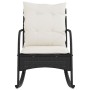 Silla mecedora de jardín con cojines ratán sintético negro de , Sillas de jardín - Ref: Foro24-369018, Precio: 87,91 €, Descu...