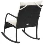 Silla mecedora de jardín con cojines ratán sintético negro de , Sillas de jardín - Ref: Foro24-369018, Precio: 95,29 €, Descu...