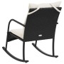 Silla mecedora de jardín con cojines ratán sintético negro de , Sillas de jardín - Ref: Foro24-369018, Precio: 87,91 €, Descu...