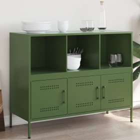 Aparador acero verde oliva 100,5x39x79 cm de , Aparadores - Ref: Foro24-843094, Precio: 166,19 €, Descuento: %