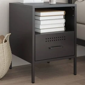 Mesita de noche acero negro 36x39x50,5 cm by , Nightstands - Ref: Foro24-843054, Price: 58,65 €, Discount: %