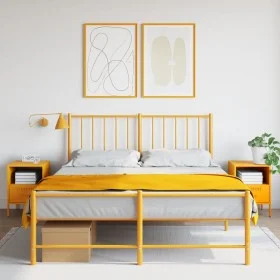 Zwei Nachttische aus gelbem Senf-Stahl, 36x39x50,5 cm. von , Nachttische - Ref: Foro24-843061, Preis: 110,35 €, Rabatt: %