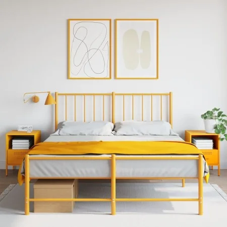 Mesitas de noche 2 uds acero amarillo mostaza 36x39x50,5 cm de , Mesitas de noche - Ref: Foro24-843061, Precio: 110,35 €, Des...