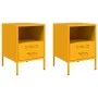 Mesitas de noche 2 uds acero amarillo mostaza 36x39x50,5 cm de , Mesitas de noche - Ref: Foro24-843061, Precio: 110,35 €, Des...