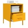 Mesitas de noche 2 uds acero amarillo mostaza 36x39x50,5 cm de , Mesitas de noche - Ref: Foro24-843061, Precio: 110,35 €, Des...