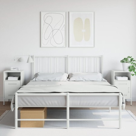Mesitas de noche 2 unidades acero blanco 36x39x68 cm de , Mesitas de noche - Ref: Foro24-843077, Precio: 115,40 €, Descuento: %