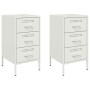 Mesitas de noche 2 unidades acero blanco 36x39x68 cm de , Mesitas de noche - Ref: Foro24-843089, Precio: 169,82 €, Descuento: %