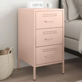 Mesita de noche acero rosa 36x39x68 cm de , Mesitas de noche - Ref: Foro24-843080, Precio: 91,68 €, Descuento: %