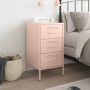 Mesita de noche acero rosa 36x39x68 cm de , Mesitas de noche - Ref: Foro24-843080, Precio: 92,72 €, Descuento: %