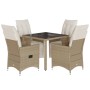 Mesita y sillas jardín 5 pzas y cojines ratán sintético beige de , Conjuntos de jardín - Ref: Foro24-3276938, Precio: 632,55 ...