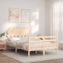 Estructura de cama de matrimonio con cabecero madera maciza de vidaXL, Camas y somieres - Ref: Foro24-3195256, Precio: 116,55...