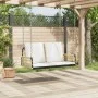 Silla columpio con cojines ratán sintético y acero 105x58x38 cm de , Bancos de jardín - Ref: Foro24-4009298, Precio: 141,36 €...