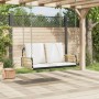 Silla columpio con cojines ratán sintético y acero 105x58x38 cm de , Bancos de jardín - Ref: Foro24-4009298, Precio: 121,34 €...