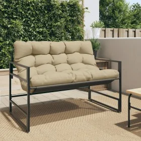 Banco de jardín con cojín acero taupe 113 cm de , Bancos de jardín - Ref: Foro24-4009300, Precio: 145,81 €, Descuento: %