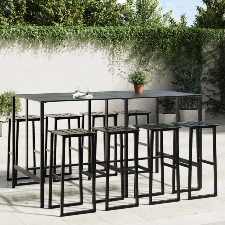 Juego de mesa alta y taburetes de jardín 9 piezas acero negro de , Conjuntos de jardín - Ref: Foro24-3283754, Precio: 726,41 ...