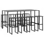 Juego de mesa alta y taburetes de jardín 9 piezas acero negro de , Conjuntos de jardín - Ref: Foro24-3283754, Precio: 726,41 ...