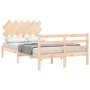Estructura de cama de matrimonio con cabecero madera maciza de vidaXL, Camas y somieres - Ref: Foro24-3195256, Precio: 116,55...