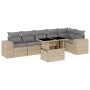 Set sofás de jardín 7 piezas y cojines ratán sintético beige de , Conjuntos de jardín - Ref: Foro24-3269179, Precio: 497,70 €...