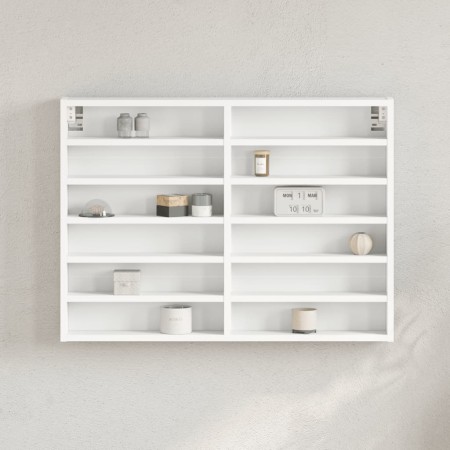 Vitrina de madera ingeniería blanca 80x8,5x58 cm de , Estantes y estanterías - Ref: Foro24-847954, Precio: 53,24 €, Descuento: %