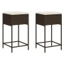 Taburetes de cocina con cojines 2 uds ratán sintético marrón de , Sillas de jardín - Ref: Foro24-368318, Precio: 114,50 €, De...