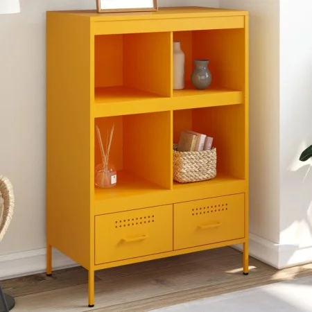 Aparador acero amarillo mostaza 68x39x101,5 cm de , Aparadores - Ref: Foro24-843105, Precio: 152,93 €, Descuento: %