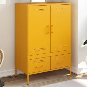 Aparador acero amarillo mostaza 68x39x101,5 cm de , Aparadores - Ref: Foro24-843111, Precio: 177,57 €, Descuento: %