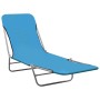 Tumbonas plegables 2 unidades acero y tela azul de vidaXL, Tumbonas - Ref: Foro24-310344, Precio: 85,16 €, Descuento: %