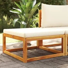 Taburete de jardín con cojín madera maciza acacia 65x65x29 cm de , Sofás de exterior - Ref: Foro24-4008158, Precio: 84,45 €, ...