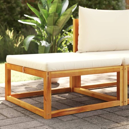 Taburete de jardín con cojín madera maciza acacia 65x65x29 cm de , Sofás de exterior - Ref: Foro24-4008158, Precio: 85,97 €, ...