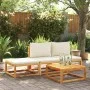 Taburete de jardín con cojín madera maciza acacia 65x65x29 cm de , Sofás de exterior - Ref: Foro24-4008158, Precio: 84,45 €, ...