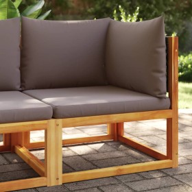 Sofá de jardín de esquina con cojines madera maciza de acacia de , Sofás de exterior - Ref: Foro24-4008172, Precio: 127,75 €,...