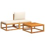 Set de sofás de jardín con cojines 3 pzas madera maciza acacia de , Sofás de exterior - Ref: Foro24-4008170, Precio: 218,26 €...