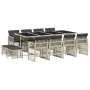 Set comedor jardín y cojines 13 pzas ratán sintético gris claro de , Conjuntos de jardín - Ref: Foro24-3210803, Precio: 723,4...