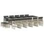 Set comedor jardín y cojines 15 pzas ratán sintético gris claro de , Conjuntos de jardín - Ref: Foro24-3210815, Precio: 855,8...