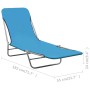 Tumbonas plegables 2 unidades acero y tela azul de vidaXL, Tumbonas - Ref: Foro24-310344, Precio: 85,16 €, Descuento: %