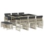 Set de comedor de jardín 11 pzas y cojines ratán sintético gris de , Conjuntos de jardín - Ref: Foro24-3210791, Precio: 527,7...