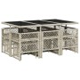 Set de comedor de jardín 11 pzas y cojines ratán sintético gris de , Conjuntos de jardín - Ref: Foro24-3210791, Precio: 527,7...