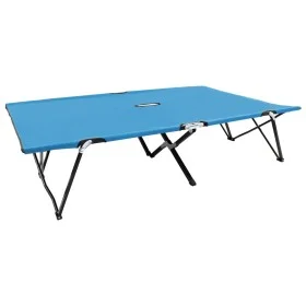Tumbona doble plegable acero azul de vidaXL, Tumbonas - Ref: Foro24-310352, Precio: 113,43 €, Descuento: %