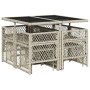 Set comedor de jardín 9 pzas cojines ratán sintético gris claro de , Conjuntos de jardín - Ref: Foro24-3210779, Precio: 388,1...