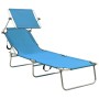 Tumbona plegable con toldo aluminio azul de vidaXL, Tumbonas - Ref: Foro24-310362, Precio: 69,28 €, Descuento: %