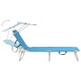 Tumbona plegable con toldo aluminio azul de vidaXL, Tumbonas - Ref: Foro24-310362, Precio: 69,28 €, Descuento: %